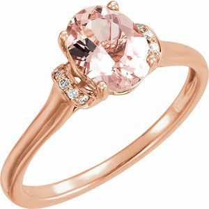 14K Rose Natural Morganite & .05 CTW Natural Diamond Ring - BN & CO JEWELRY
