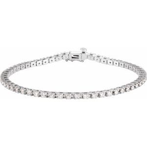 14K White 2 1/4 CTW Lab-Grown Diamond Line 7 1/4" Bracelet - BN & CO JEWELRY