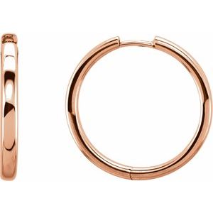 14K Rose 34.2 mm Hinged Hoop Earrings - BN & CO JEWELRY