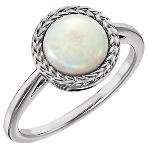 14K White Natural Opal Ring - BN & CO JEWELRY