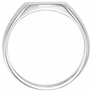 14K White 13x12 mm Rectangle Signet Ring - BN & CO JEWELRY