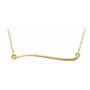 14K Yellow Freeform Bar 17 1/2" Necklace - BN & CO JEWELRY