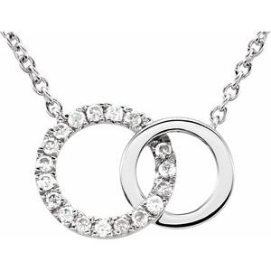 14K White .06 CTW Natural Diamond Circle 18" Necklace - BN & CO JEWELRY