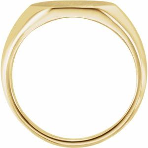 14K Yellow 12x10 mm Geometric Signet Ring - BN & CO JEWELRY