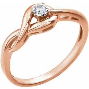 14K Rose .04 CT Natural Diamond Ring - BN & CO JEWELRY