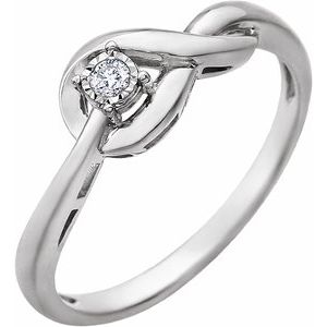 14K White .04 CT Natural Diamond Ring - BN & CO JEWELRY