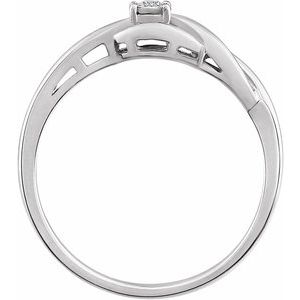 14K White .04 CT Natural Diamond Ring - BN & CO JEWELRY