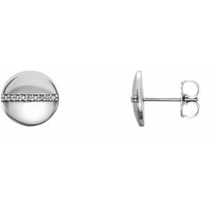 14K White .05 CTW Natural Diamond Circle Earrings - BN & CO JEWELRY