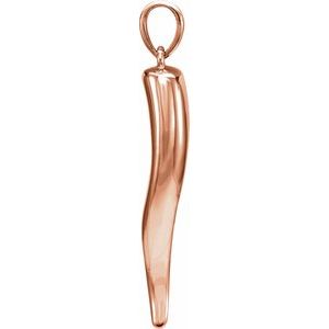 14K Rose 26.7x6 mm Italian Horn Pendant - BN & CO JEWELRY