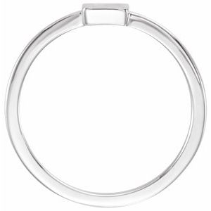 14K White 7x5 mm Rectangle Signet Ring - BN & CO JEWELRY