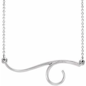 14K White Freeform Bar 16" Necklace - BN & CO JEWELRY