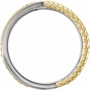14K Yellow/White 1/5 CTW Diamond Criss-Cross Rope Ring - BN & CO JEWELRY