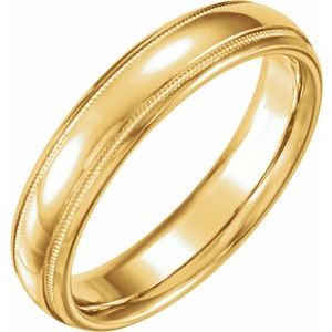 14K Yellow 5 mm Half Round Band with Milgrain Size 10 - BN & CO JEWELRY