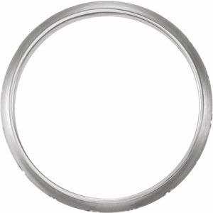 14K White 6 mm 1/2 CTW Natural Diamond Grooved Band with Brush Finish Size 11 - BN & CO JEWELRY