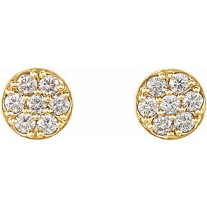 14K Yellow 3/8 CTW Natural Diamond Cluster Earrings - BN & CO JEWELRY