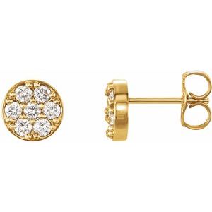 14K Yellow 3/8 CTW Natural Diamond Cluster Earrings - BN & CO JEWELRY