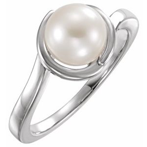 14K White Cultured White Freshwater Pearl Ring - BN & CO JEWELRY