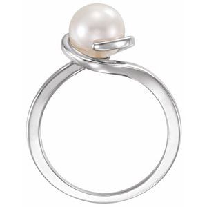 14K White Cultured White Freshwater Pearl Ring - BN & CO JEWELRY