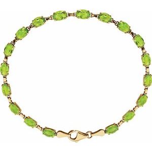 14K Yellow Natural Peridot 7.25" Bracelet - BN & CO JEWELRY