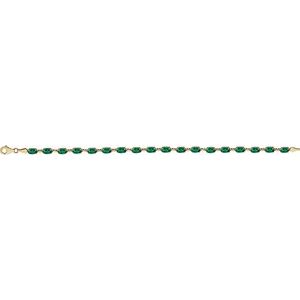 14K Yellow Lab-Grown Emerald 7.25" Bracelet - BN & CO JEWELRY