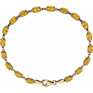 14K Yellow Natural Citrine 7.25" Bracelet - BN & CO JEWELRY