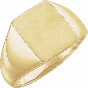 14K Yellow 15x12 mm Rectangle Signet Ring - BN & CO JEWELRY