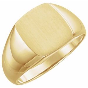 14K Yellow 13x12 mm Rectangle Signet Ring - BN & CO JEWELRY