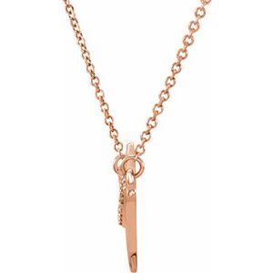 14K Rose 1/8 CTW Natural Diamond Freeform Bar 18" Necklace - BN & CO JEWELRY