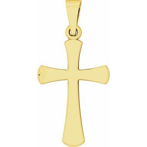 14K Yellow 19.3x11.4 mm Cross Pendant - BN & CO JEWELRY