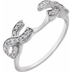 14K White 1/4 CTW Natural Diamond Infinity Ring Guard - BN & CO JEWELRY