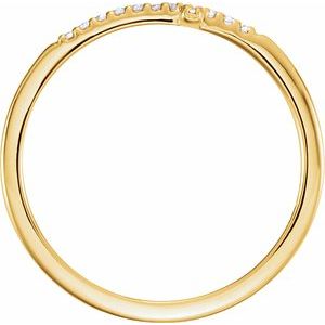 14K Yellow .08 CTW Natural Diamond Sideways Cross Ring - BN & CO JEWELRY