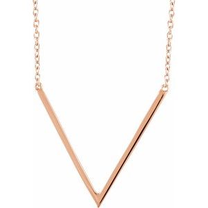 14K Rose "V" 16-18" Necklace - BN & CO JEWELRY