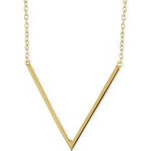 14K Yellow "V" 16-18" Necklace - BN & CO JEWELRY
