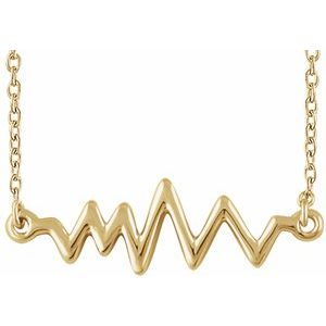 14K Yellow Heartbeat 16-18" Necklace - BN & CO JEWELRY