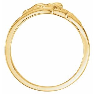 14K Yellow 12 mm Crucifix Chastity Ring Size 7 - BN & CO JEWELRY