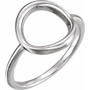14K White Circle Ring - BN & CO JEWELRY