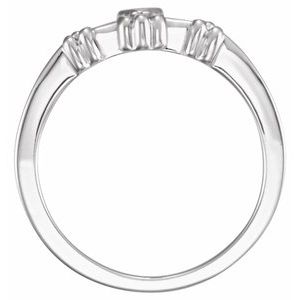 14K White .005 CTW Diamond Cross Ring - BN & CO JEWELRY