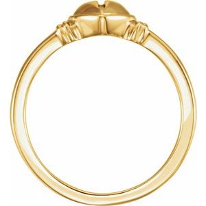 10K Yellow & Rose Heart & Cross Ring - BN & CO JEWELRY