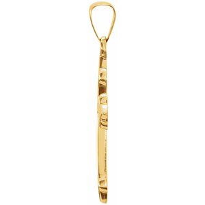 14K Yellow 27.7x14.7 mm Hollow Cross Pendant - BN & CO JEWELRY