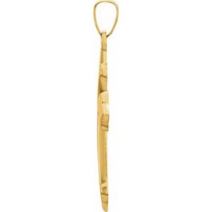 14K Yellow 32.2x17.7 mm Hollow Cross Pendant - BN & CO JEWELRY