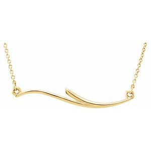 14K Yellow Curvilinear Bar 17.5" Necklace - BN & CO JEWELRY