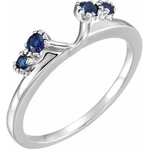 14K White Natural Blue Sapphire Wrap-Style Ring Enhancer - BN & CO JEWELRY