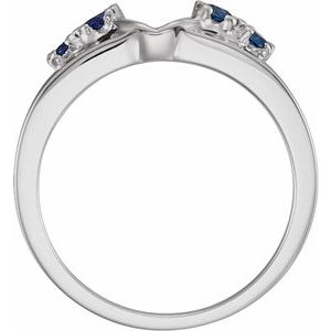 14K White Natural Blue Sapphire Wrap-Style Ring Enhancer - BN & CO JEWELRY