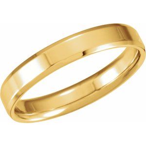 14K Yellow 4 mm Beveled-Edge Band Size 8 - BN & CO JEWELRY