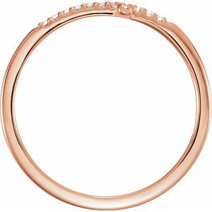 14K Rose .08 CTW Natural Diamond Sideways Cross Ring - BN & CO JEWELRY