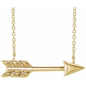 14K Yellow Arrow 16"-18" Necklace - BN & CO JEWELRY