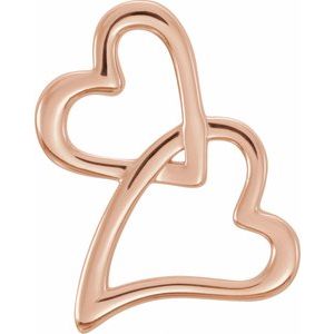 14K Rose Double Heart Slide Pendant - BN & CO JEWELRY