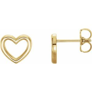 14K Yellow 8.7x8 mm Heart Earrings - BN & CO JEWELRY