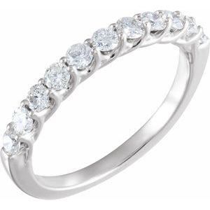14K White 5/8 CTW Natural Diamond Anniversary Band - BN & CO JEWELRY