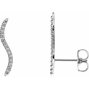 14K White 1/6 CTW Natural Diamond Ear Climbers - BN & CO JEWELRY